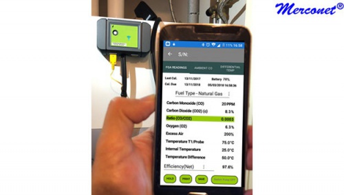 ANW1 Rookgasanalysator Smartphone Druk Temp