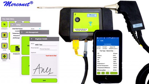 ANW1 Rookgasanalysator Smartphone Druk Temp